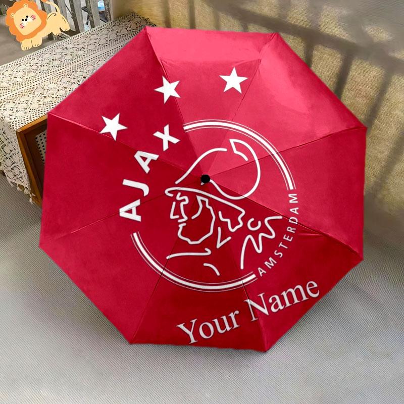 1 PC Automatic Folding Umbrella - AFC Ajax Custom Name Pattern, Portable & Foldable Design with 8 Ribs, Christmas Birthday Gifts