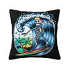 Summer Surf Rider Skull Surfing Modern Pillow Cover Decoracion Salon Case Car Cushion
