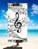 Telo Mare con Stampa Note Musicali Microfibra Grande Senza Sabbia Asciugatura Rapida, Design Chiavi di Piano Chiave di Sol, Asciugamani Morbidi Assorbenti per Bagno