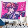 Vocaloid Kasane Teto Wall Tapestry  Playful Peace Sign Pose Retro Anime Aesthetic Trendy Room Decor for UTAU  Vocaloid Fans