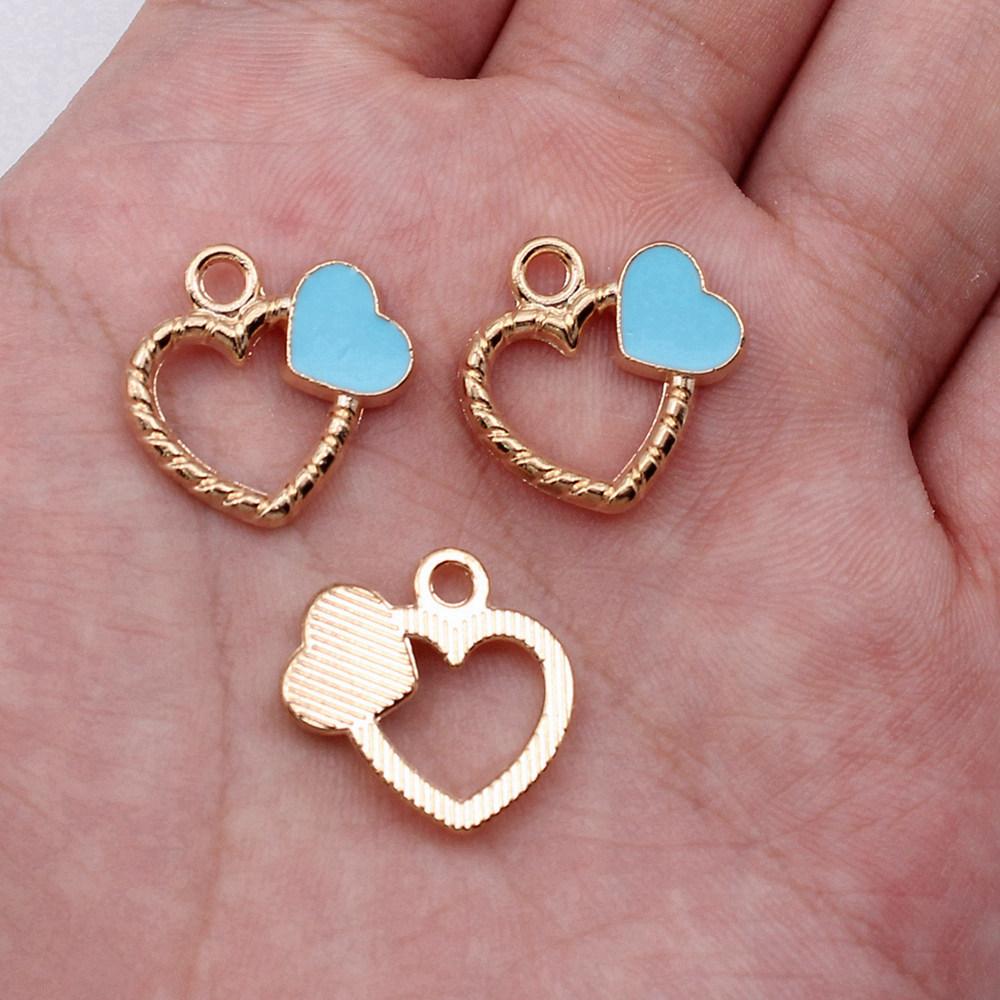 Charms Heart Enamel Pendants Wedding Jewelry Findings QC066