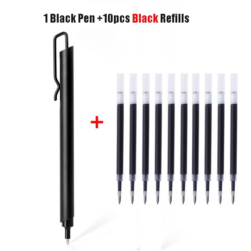 Kaco Metal Gel Pen 0.5MM Black Ink Refills Luxury Ballpoint Pens Business Signature Stylos Pen Holder Design Stationery Supplies