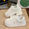 Leather Little White Shoes Children's Spring New Fashionable Versatile Breathable Thick-soled Heightening Board Shoes Casual Sports Shoes