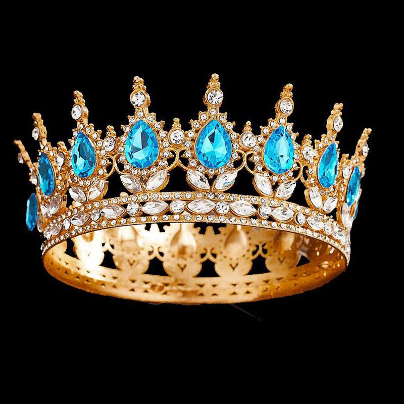 Queen Alloy Full Circle Crown Decoration Accessories Adult Wedding Hair Crown Children's Rhinestone Tiara Crown