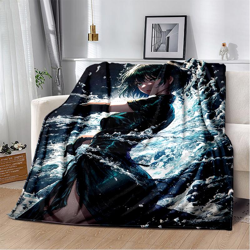 3D One Punch Man Saitama Cartoon Anime Soft Blanket,Soft Throw Blanket for Home Bedroom Bed Sofa Travel Cover Child Gift