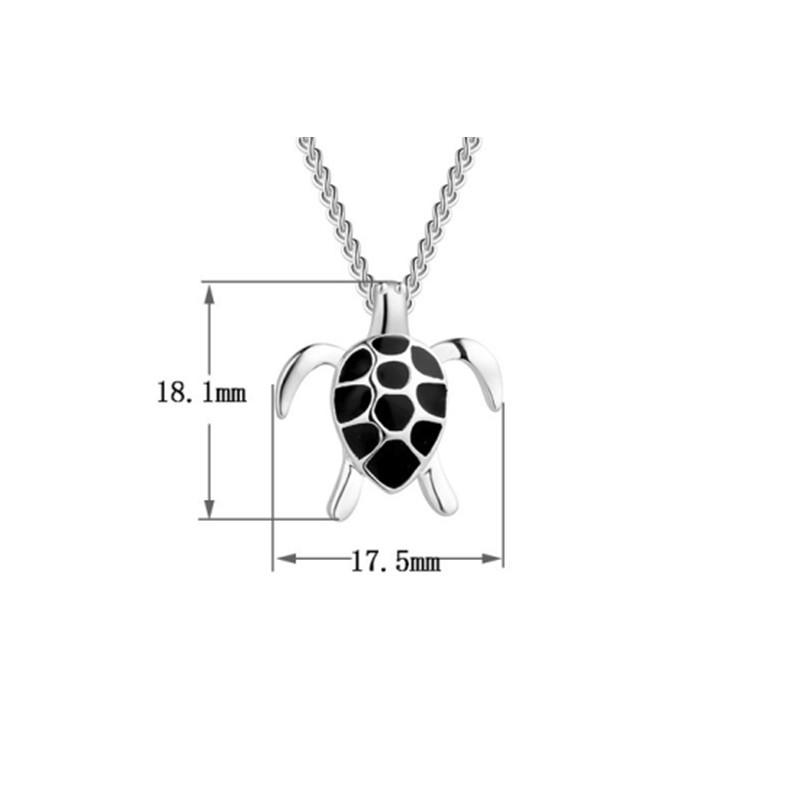 Buyee 925 Sterling Silver Big Pendant Chain Cute Turtle Sweet Necklace for Woman Unique Fashion Animal Fine Jewelry Chain
