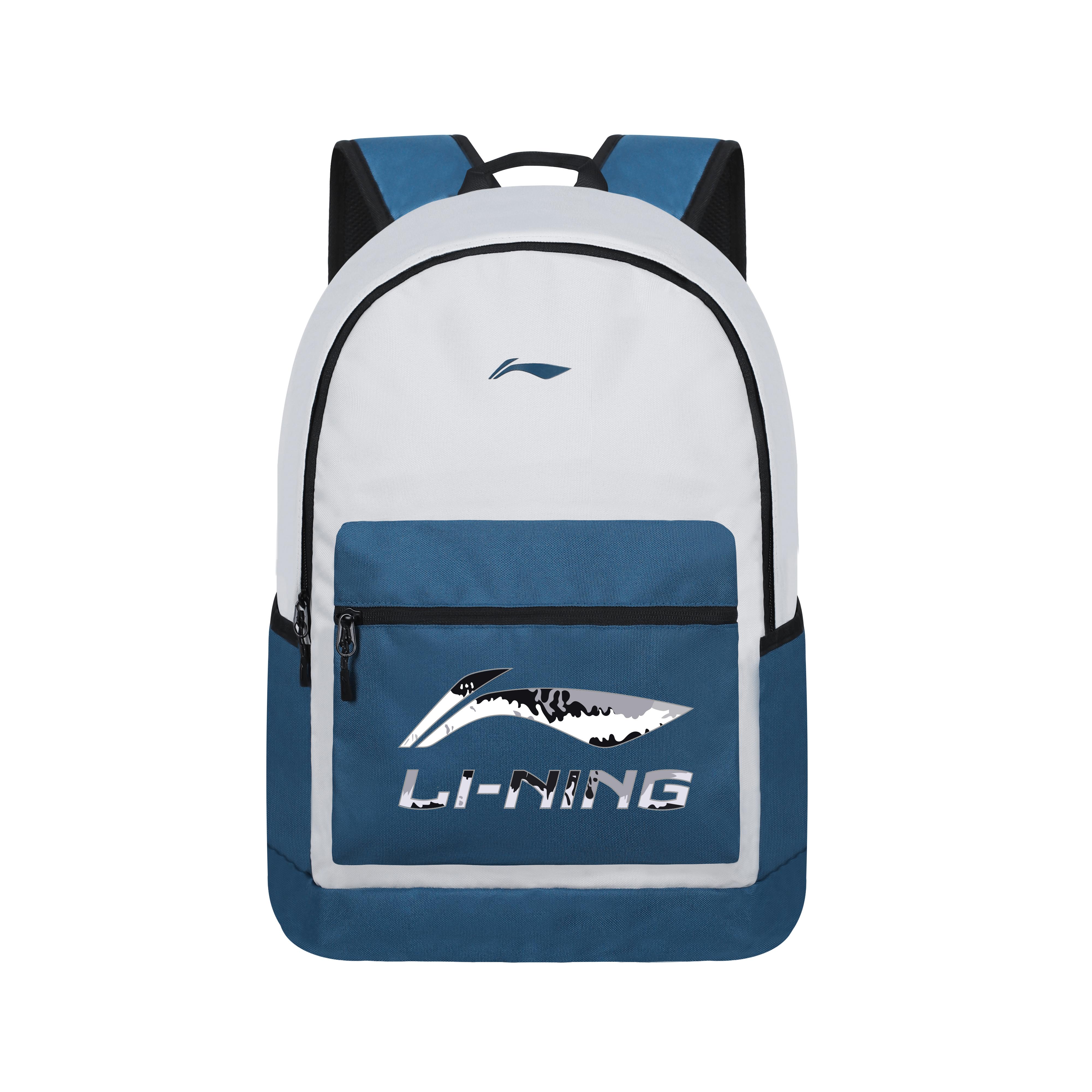 Li Ning Polyester Backpack Unisex Blue White YBSU167-5A15
