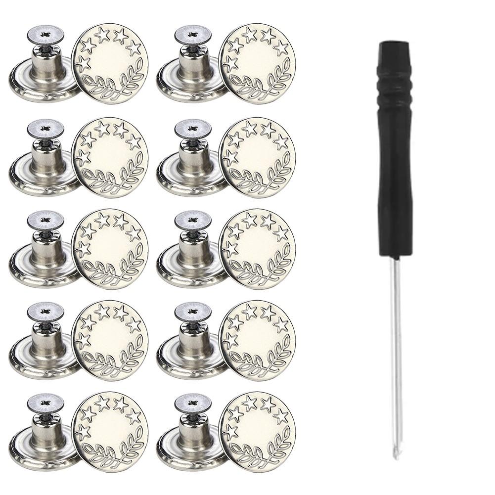 Screw Button Metal Jean Button Repair Replacement Metal Jeans Buttons