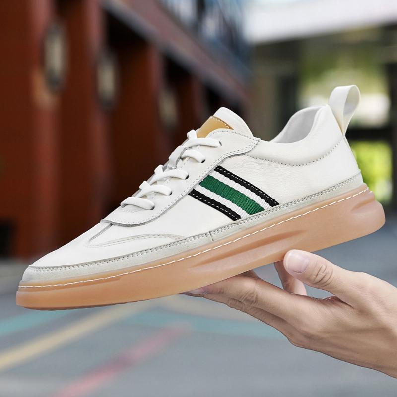 Fashion Luxury Brand Mens Genuine Leather Sneakers Fashion Comfortable Casual Shoes Versatile Men Tenis Masculino Lightweiht Sports Shoe