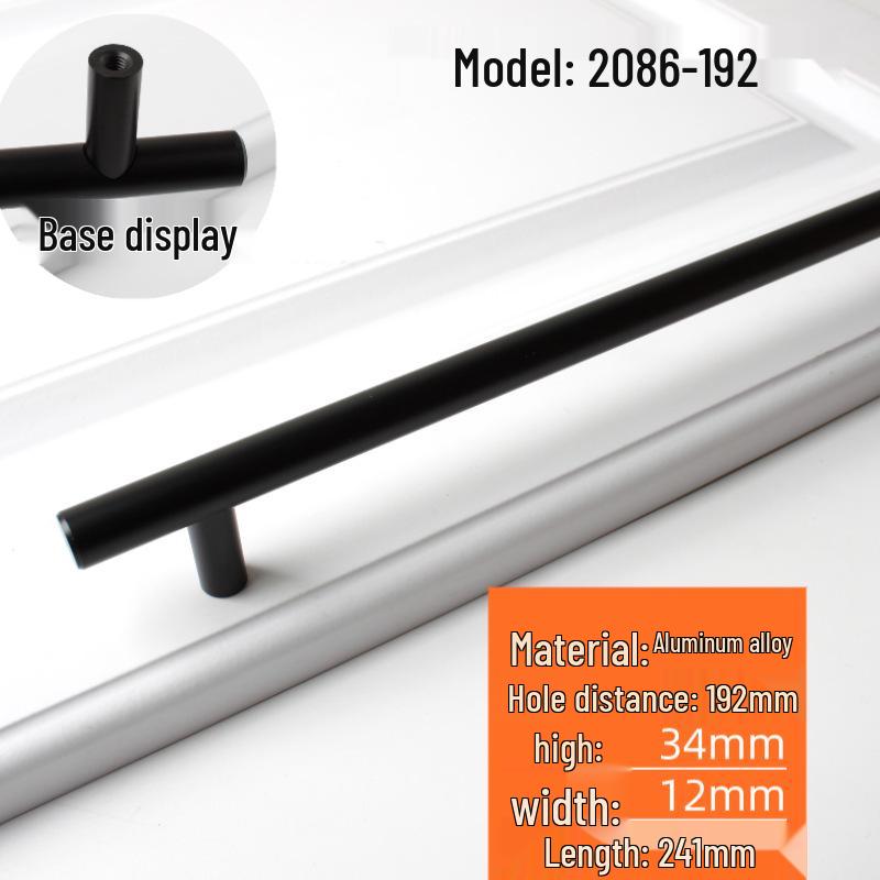 Nordic Minimalist Gold Aluminum Round Bar Handle for Cabinets & Wardrobes