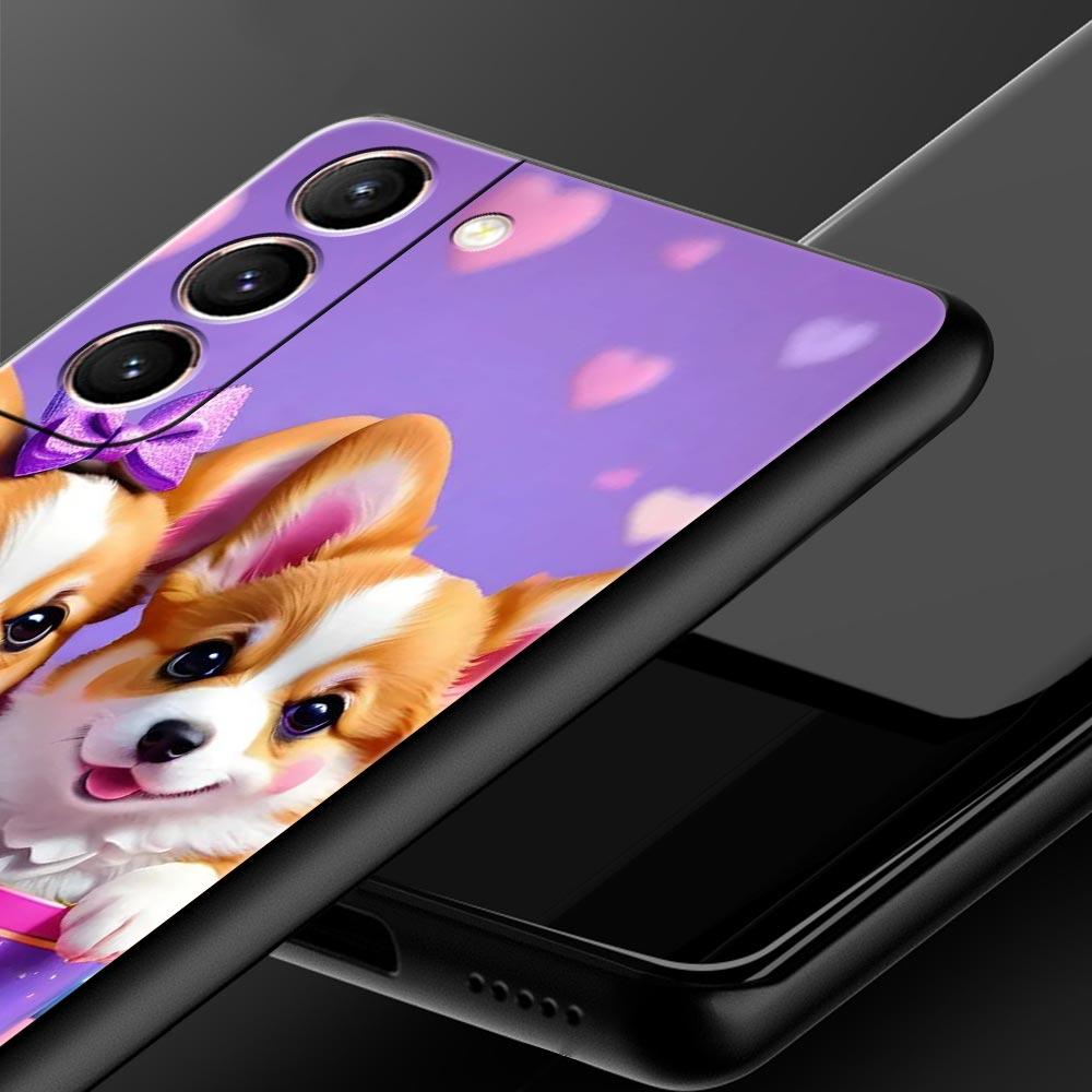 Cute Corgi Dog Phone Case for Samsung Galaxy S26 S25 S24 S23 S22 S20 S21 FE Ultra S25 Edge Plus 5G Soft TPU Cover Fundas Capas