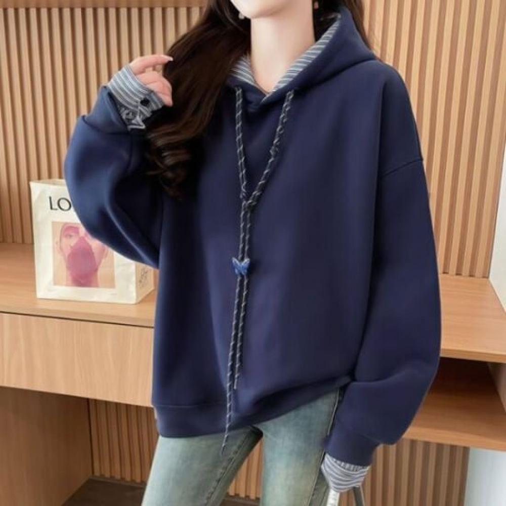 Navava Casual Stripe Long Sleeve Hoodie Nt2947