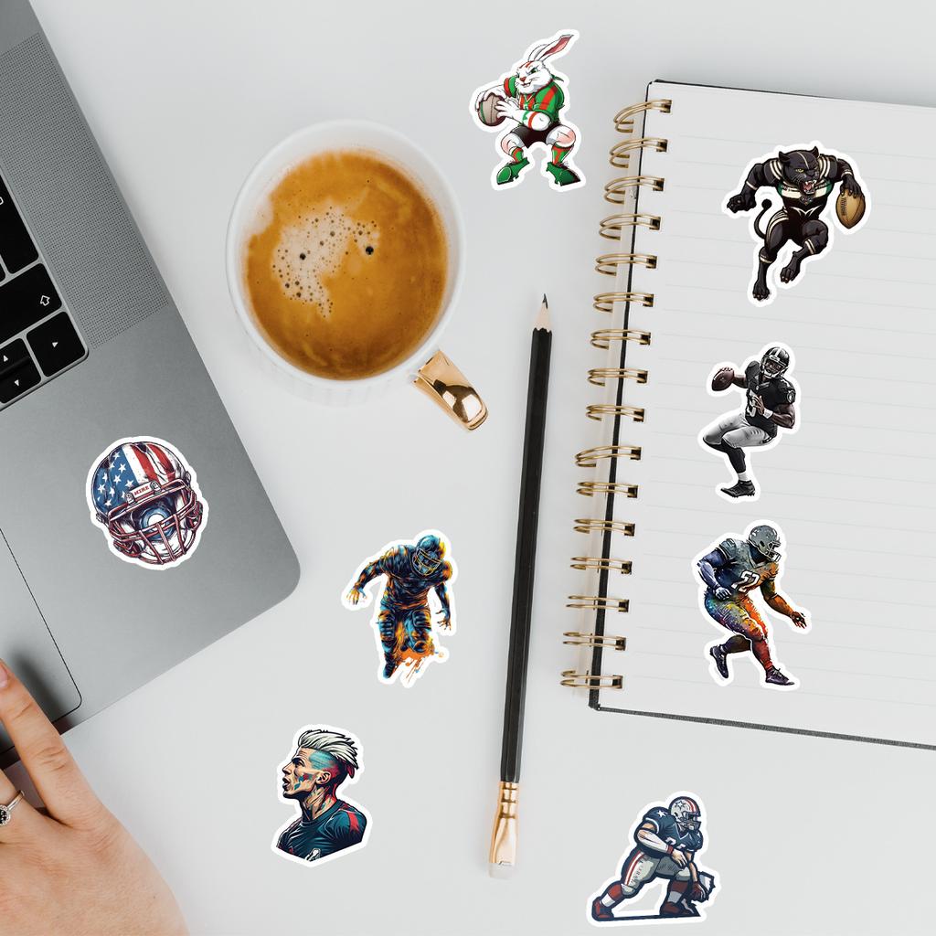 50 Rugby Sports Graffiti Stickers DIY Rugby Stickers Water Cup Hand Account Waterproof Decorative Stickers