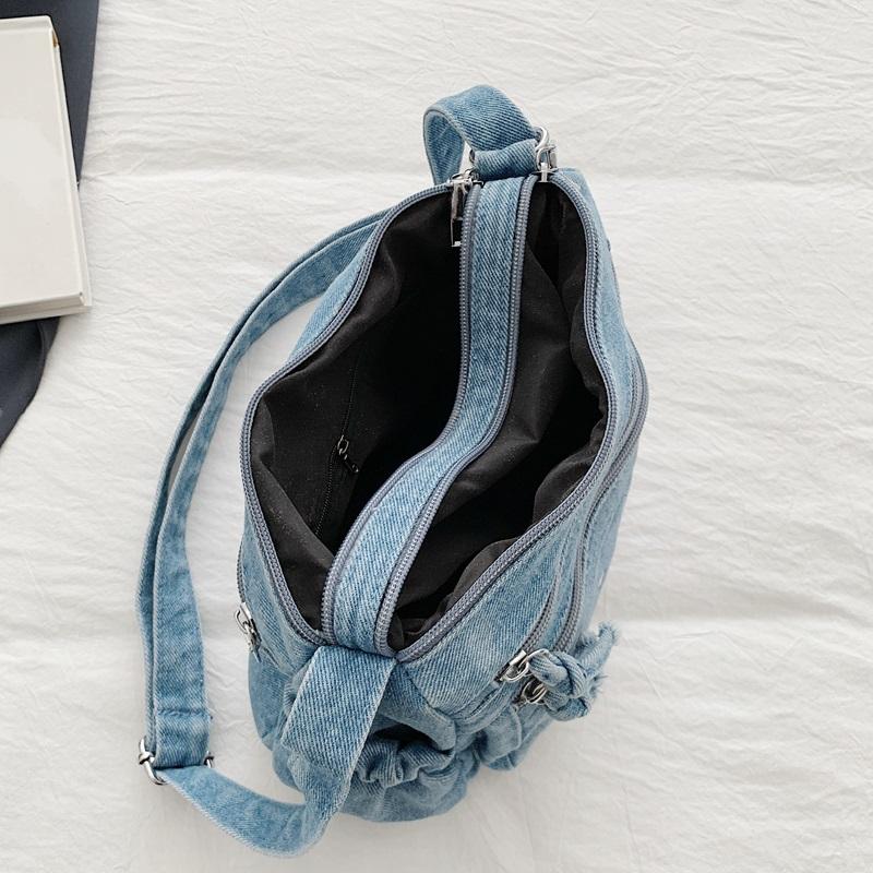 Crossbody Bag Women's Vintage Denim Bag Large Capacity Lightweight Shoulder Bag