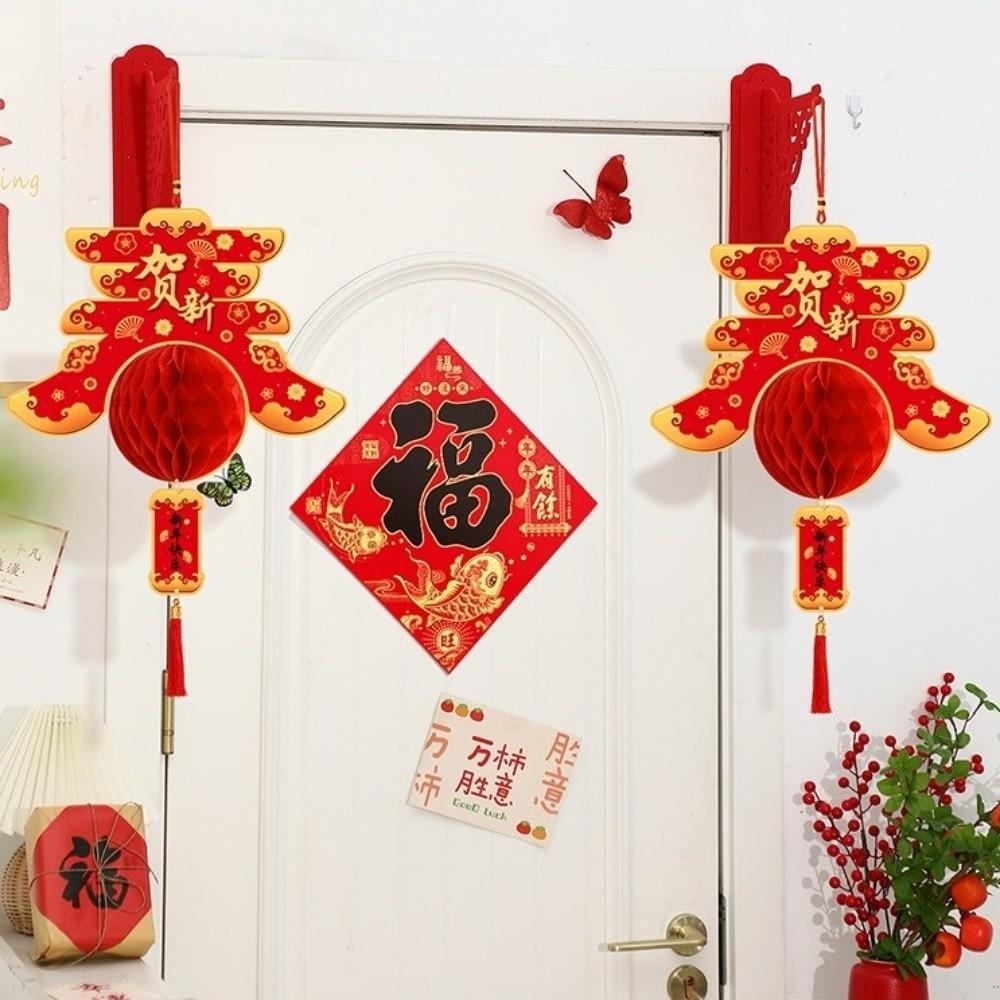 Chinese Style 2026 New Year Red Paper Lantern Blessing Lucky Lanterns Ornament  Party Gifts