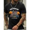 Algodón, Camiseta de Hombre, Verano, Camiseta Deportiva de Hombre, Camiseta Estampada, Corte Regular, Ropa Microelástica, Estilo Casual