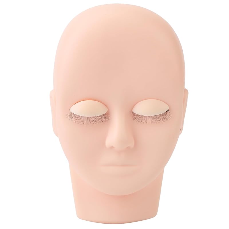 

Манекен для практики наращивания ресниц со съемными веками, 3D реалистичный манекен с контуром лица для тренировки наращивания ресниц, многоразовая модель для красоты из мягкой резины, розовый