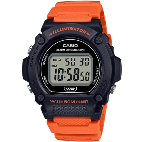 Casio Standard Digital Wristwatch W-219H-4AV Men's Orange Overseas Model