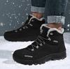 Outdoor casual non-slip mountaineering hiking shoes men's autumn and winter new medium and high-top velvet men's shoes