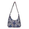 Women Ethnic Crossbody Bag Canvas Shoulder Bag with Adjustable Strap Multicolor Hobo