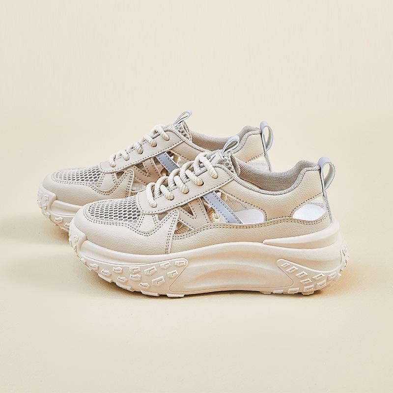 22 summer new hollow dad shoes mesh breathable student ins tide casual thick sole increases 35