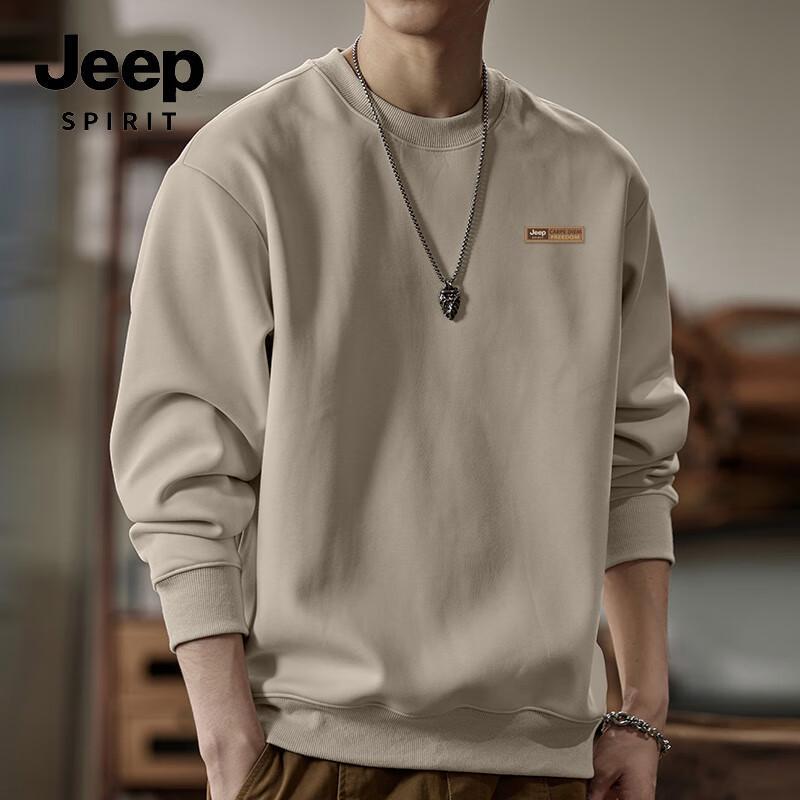 Мужской свитшот JEEP SPIRIT в стиле ретро, из плотного материала, с круглым вырезом