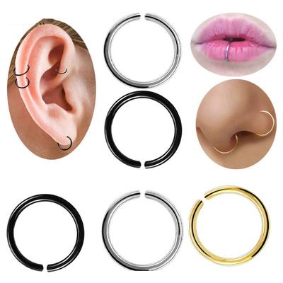 Surgical Trendy Helix Tragus Ear Hoop Lip Ring Jewelry Body Piercing Nose Ring Fashion Accessories