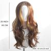 Brown Color-picked Long Curly Hair Mid-banged Chemical Fiber Synthetic Wig Holiday Party Birthday Party Daily Ware