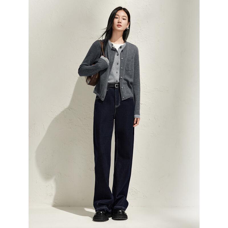 Annakou Women s Vintage Loose Fit Denim Curved Jeans S