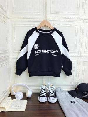 Trendiges koreanisches Raglan-Sweatshirt für Jungen mit Farbblock A-04
