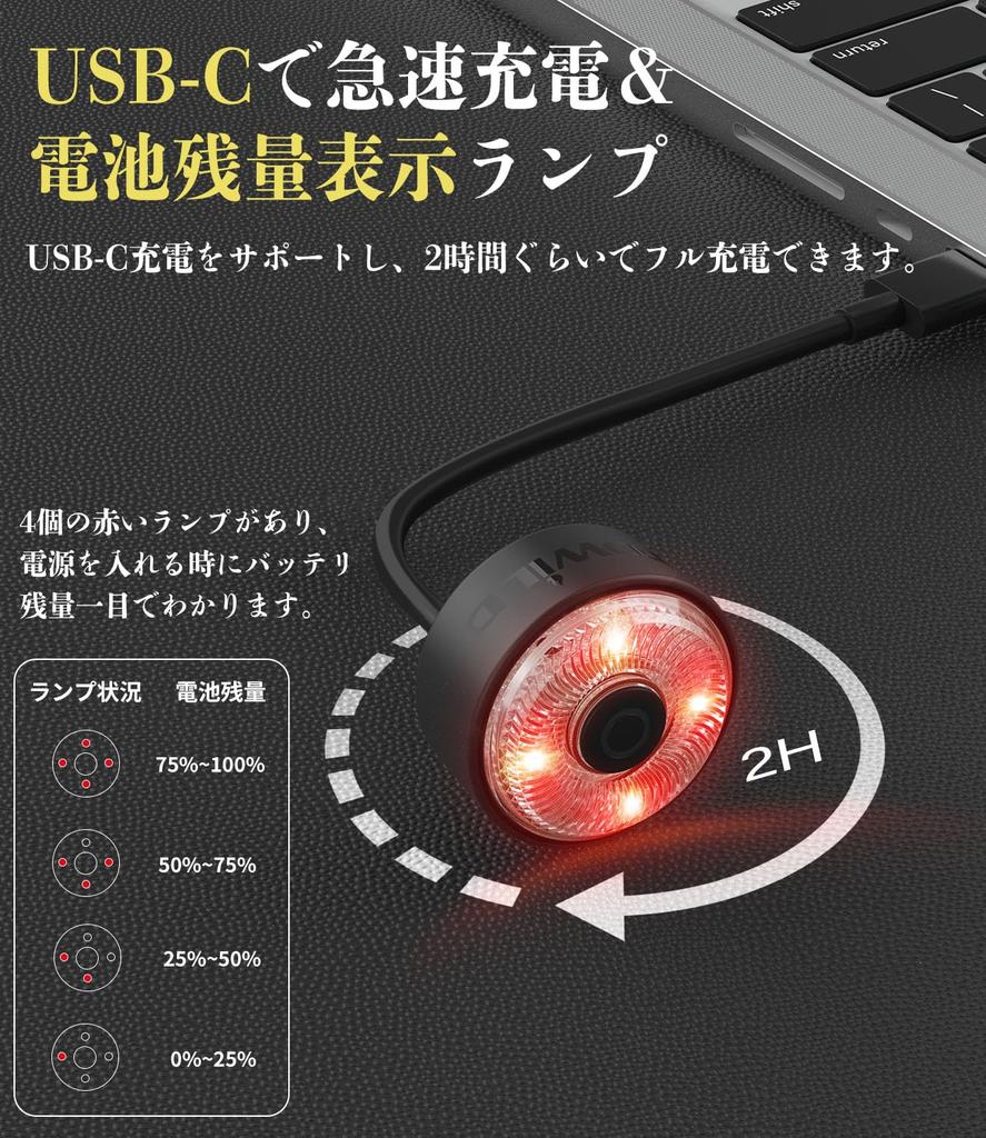 TL03 Pro Bicycle Taillight with Automatic Group Synchronization Mode Brake Light Light 6 Lighting IPX6 Rainbow Up to 60 Hours of Operation Lighting, &