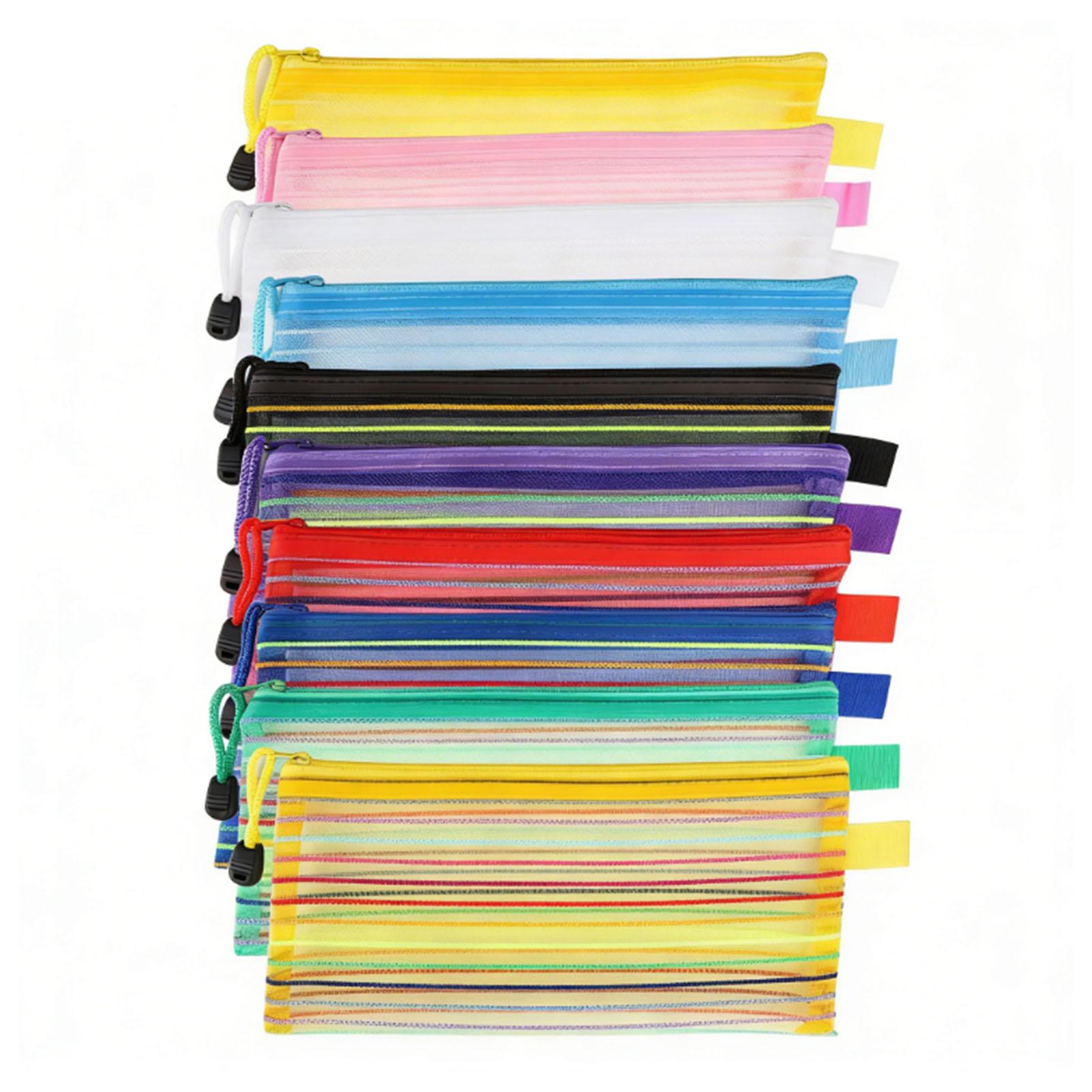 

10 Pcs Mesh Zip Pouches Portable Multipurpose Zip Bags for Jewelry Toiletries Organization 10 Colors