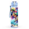 1PC Vibrant Color Splash Fantasy Print 750ml Color Plastic Sports Water Bottle Leakproof Flip Straw Lid Suitable for Sports Office Home Use