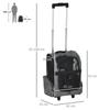 2-in-1 Pet Carrier Backpack for Dogs and Cats with Side Pockets, Telescopic Handle and Wheels, 42x25x55cm, Grey