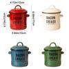 Decorative Enamel Grease Container with Enamel Ears Seasoning Tanks Porcelain Oil Tank  Restaurant