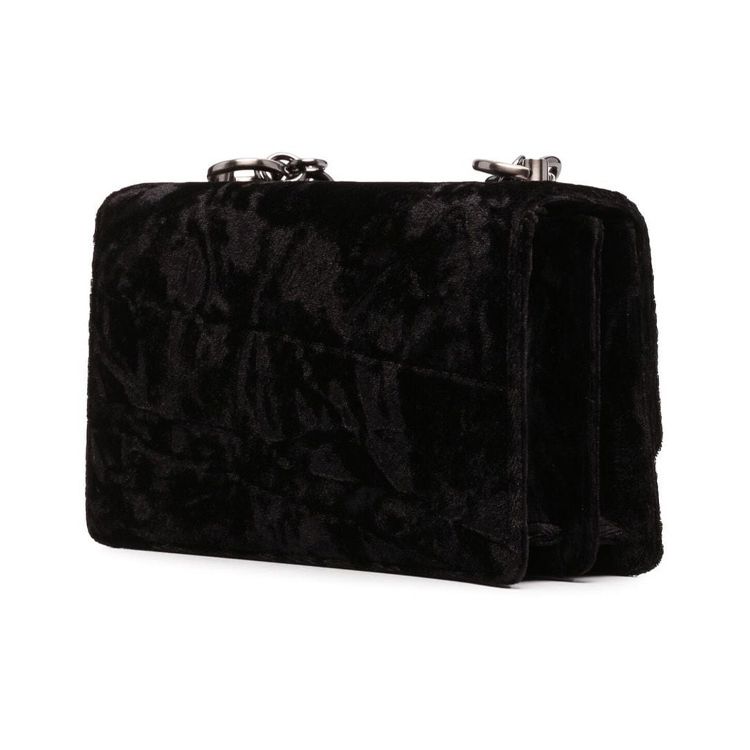Versace Jeans Couture Logo-Anhänger Kette Verziert Falten-Design Stoff Umhängetasche Damen Umhängetasche Schwarz 73VA4BC1-ZS115-899