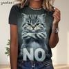 3D Tiger Print Loose Fitting Women's Summer Casual Women's Fashionable Outdoor New Street Women's Short Sleeved Top