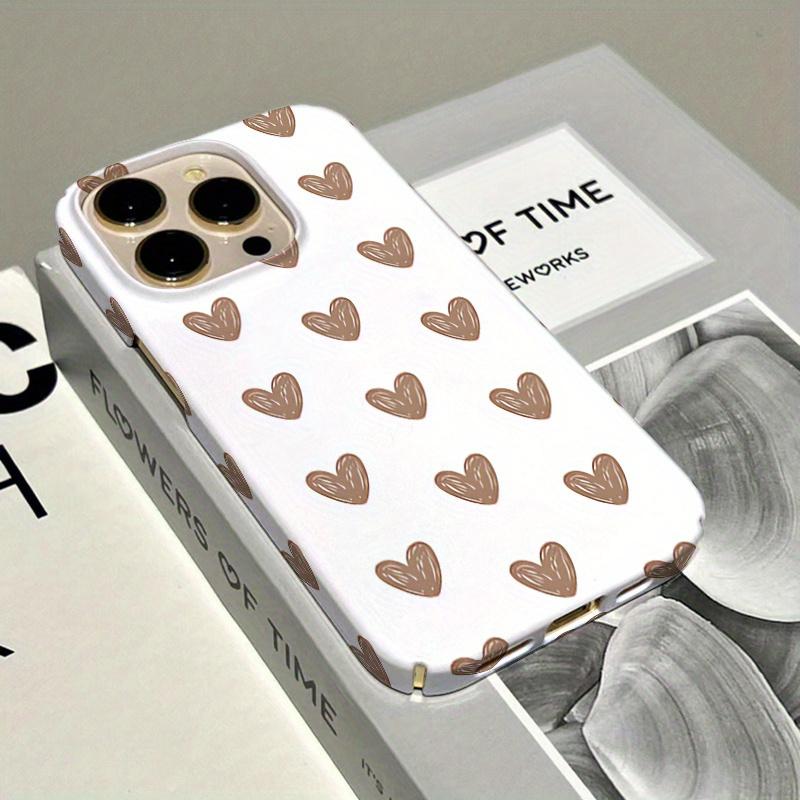 Khaki Colored Heart-shaped Large Hole Phone Case Suitable for iPhone 17 16 15 14 13 12 11 Pro/Max/Plus Anti Drop and Shockproof