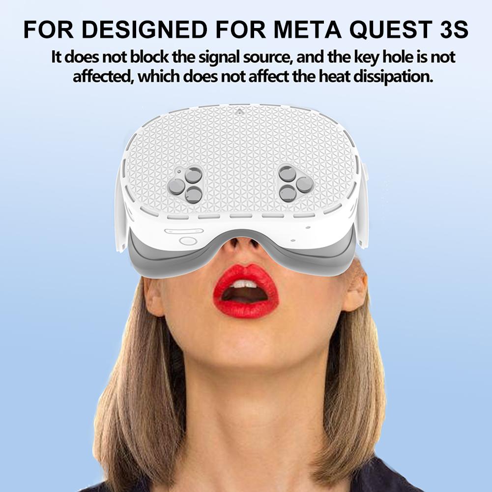 Silicone Cover for Meta Quest 3S VR Glasses Headset Case Anti-Scratch VR Shell Cover Silicone Front Protective Cover Skin Sleeve