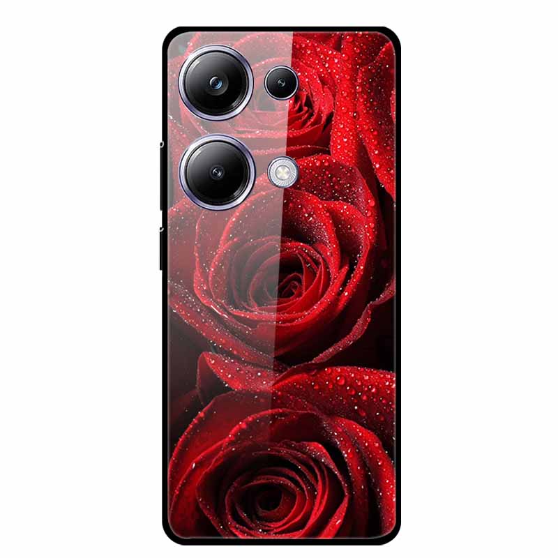 Glass Back Cover For Xiaomi Redmi Note 13 Note13 Pro Case Soft Bumper Hard Tempered Glass Case For Redmi Note 13 Pro Phone Case