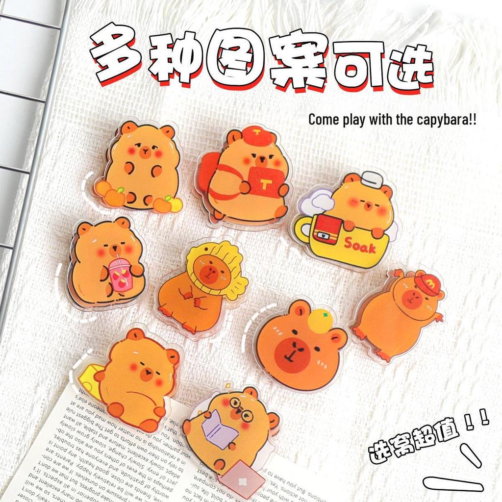 Capybara Acrylic Double-Sided Multifunctional Clip Folder with Sticky Note Holder
