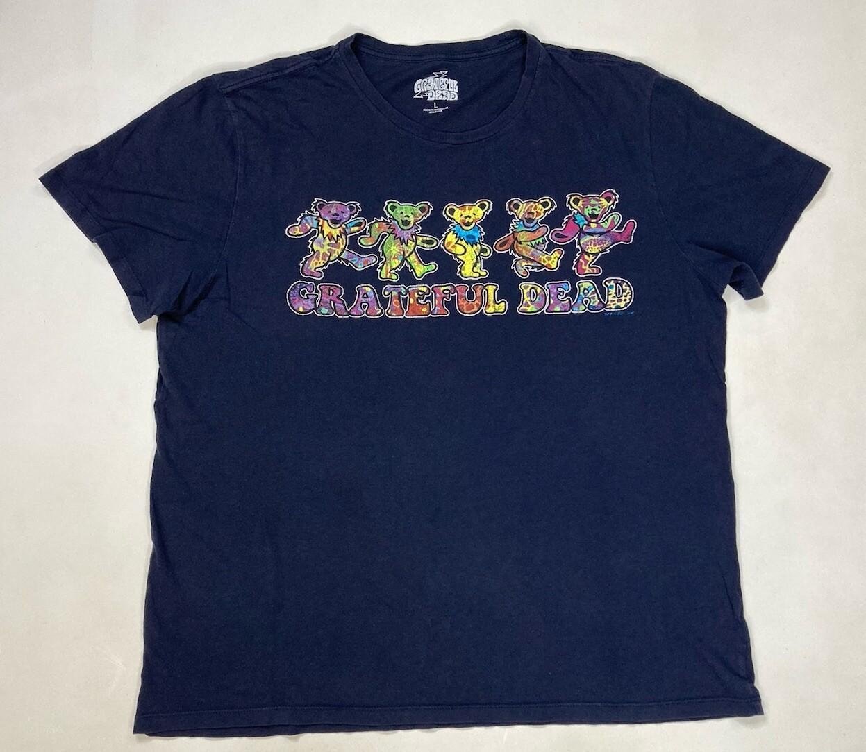 Grateful Dead Bear Graphic T-shirt Men Large Blue Short Sleeve Music XXXXL