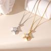 Classic Sweet Star Pendant Necklace Gold Plated Light Luxury Simple Design Temperament High Sense