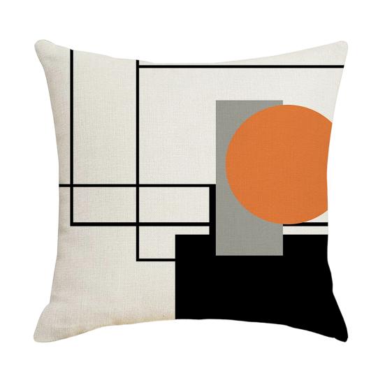 Geometric Cushion Cover, Modern Abstract Throw Pillow Cover, Decorative 18x18 Inch Washable Pillow Case for Sofa Couch Car Seat Decor