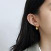Stainless Steel Gold Double Ball Stud Earrings - Colorfast, Fashionable Everyday Style