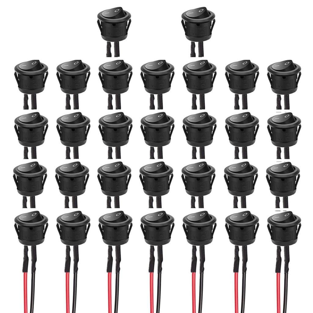 MAEXUS Rocker Switch Wiring Set of Car Rocker Round Switches with Electronic Modification Easy Wiring Replacement 30, 24-12V Switches, Switches,