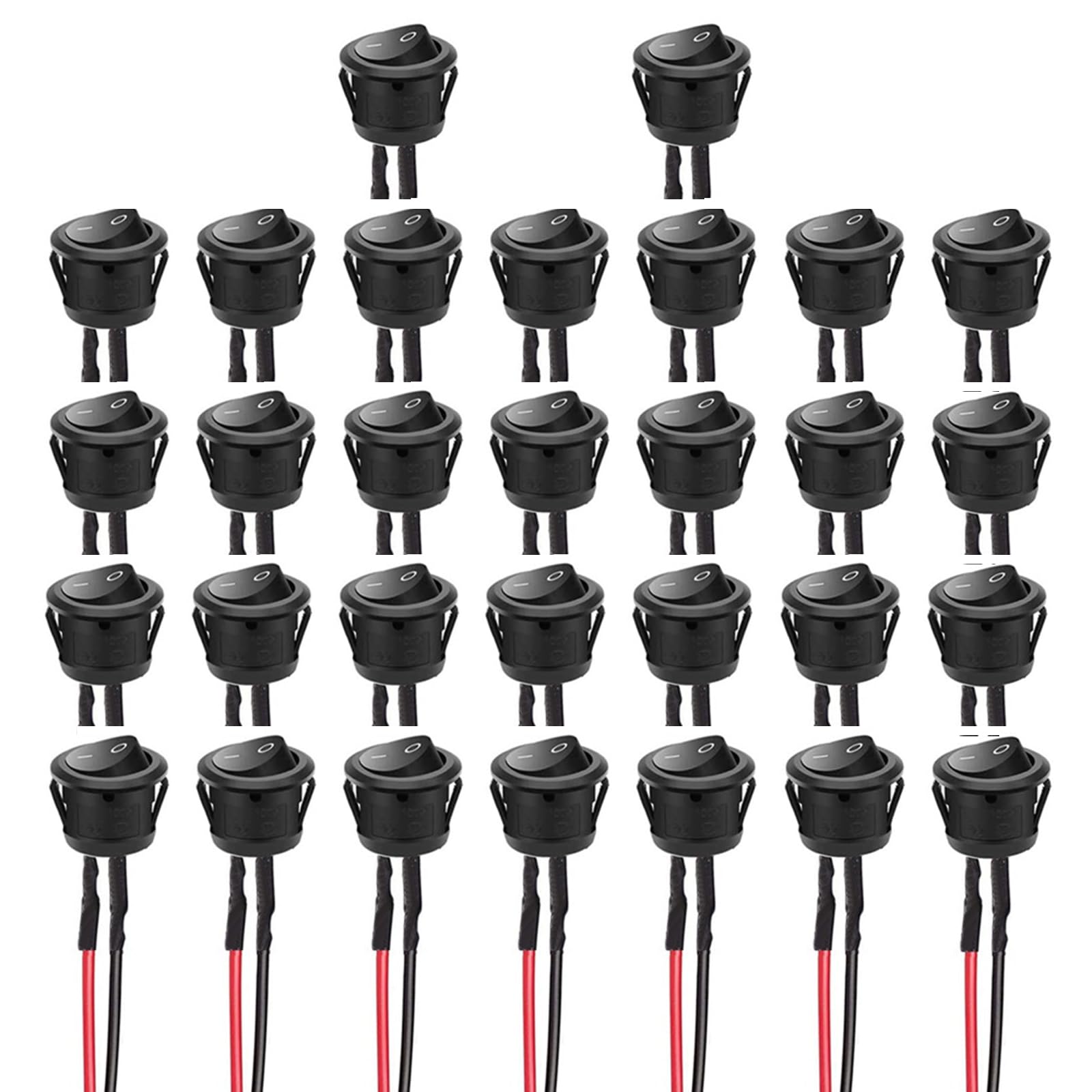 

MAEXUS Комплект проводки для тумблеров Автомобильные круглые тумблеры с электронной модификацией Легкая проводка Замена 30, 24-12В Переключатели, Переключатели, чёрный