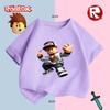 Roblox-Inspired Graffiti Print Kids T-Shirt, Cool Streetwear Style for Boys/Girls, Trendy Casual Tee with Hip-Hop Vibes