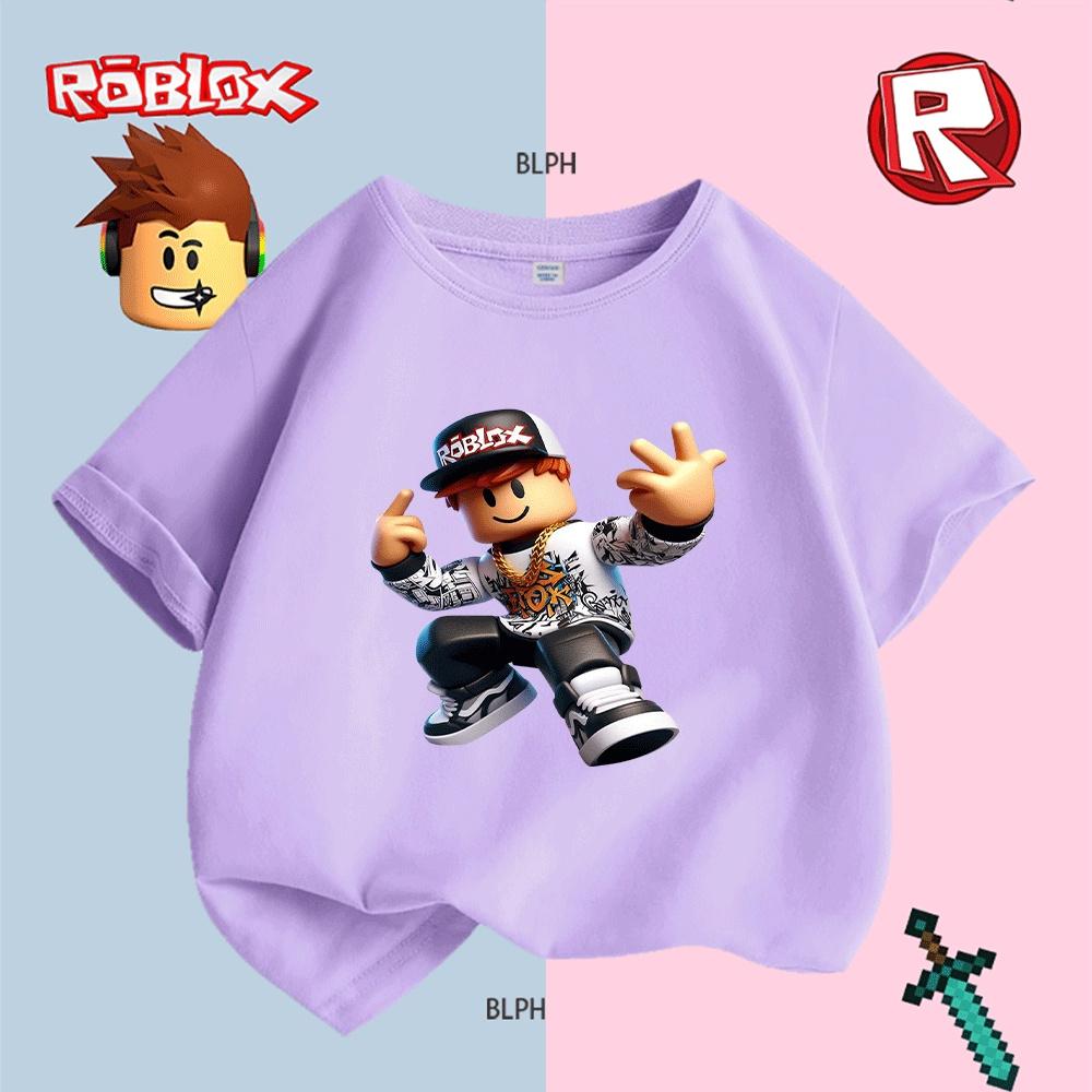 Roblox-Inspired Graffiti Print Kids T-Shirt, Cool Streetwear Style for Boys/Girls, Trendy Casual Tee with Hip-Hop Vibes
