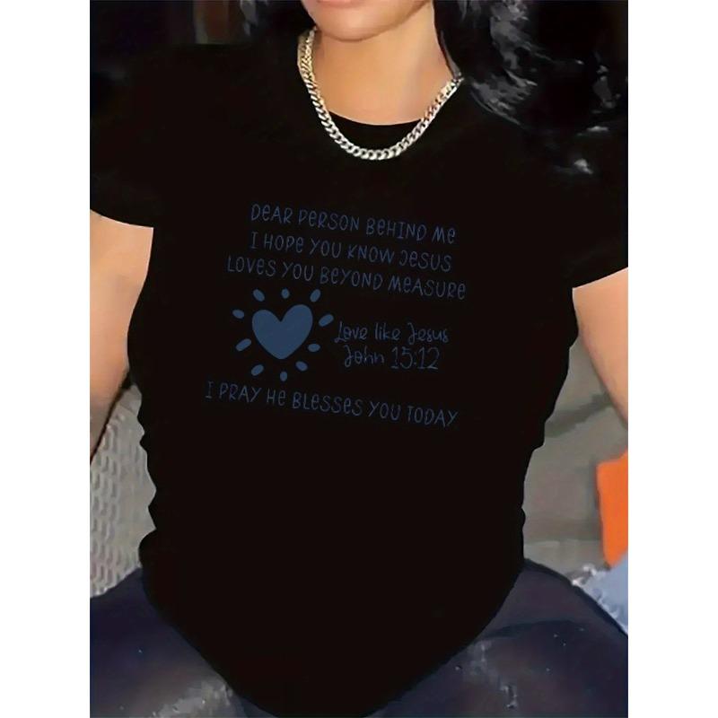 

Women Short Sleeve T-Shirt for Restaurant Use, Durable and Lightweight, Features Inspirational Message Design, Ideal for Casual Wear, Comfortable Fit 4XL чорний